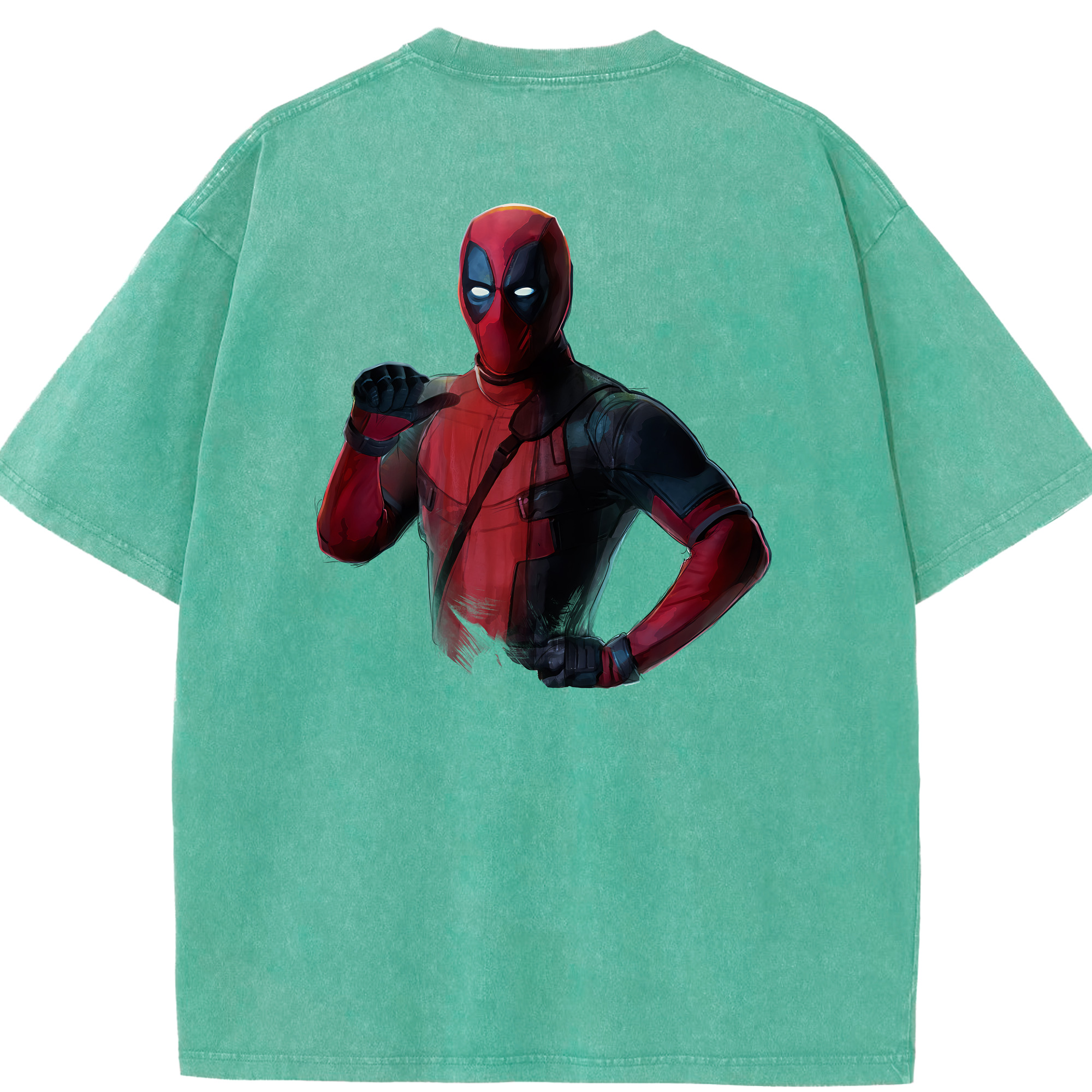 （画像用） Deadpool デッドプール 綿100% ヴィンテージ風 半袖Tシャツ（背面プリント）